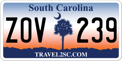 SC license plate ZOV239