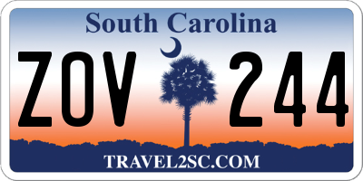SC license plate ZOV244