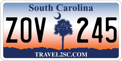 SC license plate ZOV245
