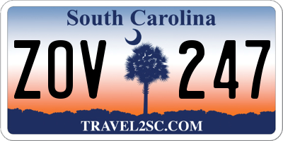 SC license plate ZOV247