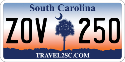 SC license plate ZOV250