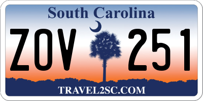 SC license plate ZOV251