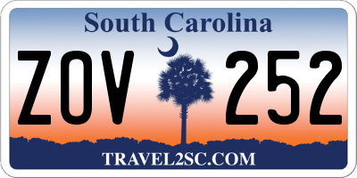 SC license plate ZOV252