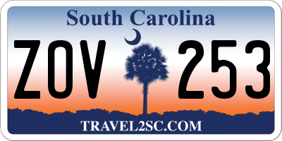 SC license plate ZOV253