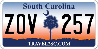 SC license plate ZOV257