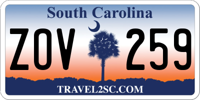 SC license plate ZOV259