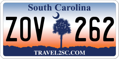 SC license plate ZOV262
