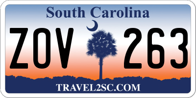 SC license plate ZOV263