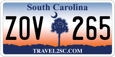 SC license plate ZOV265
