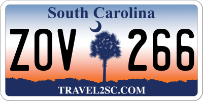 SC license plate ZOV266