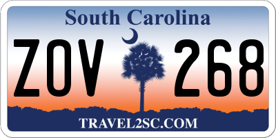 SC license plate ZOV268