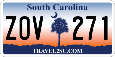 SC license plate ZOV271