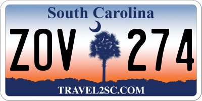 SC license plate ZOV274