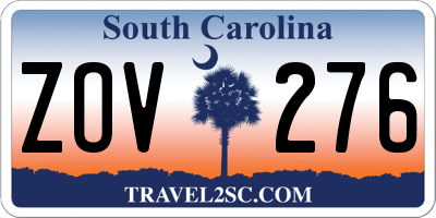 SC license plate ZOV276