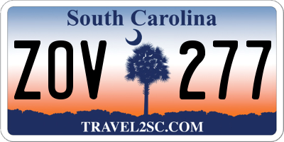SC license plate ZOV277