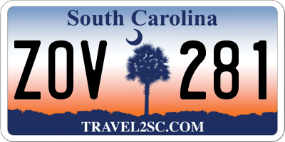 SC license plate ZOV281