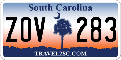 SC license plate ZOV283