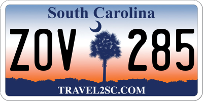 SC license plate ZOV285