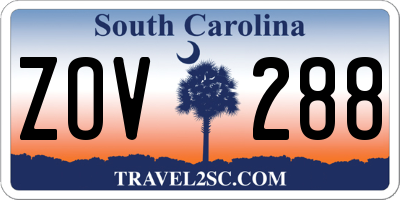 SC license plate ZOV288