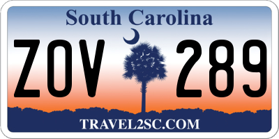 SC license plate ZOV289