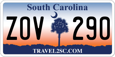 SC license plate ZOV290