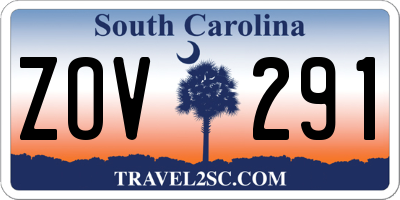 SC license plate ZOV291