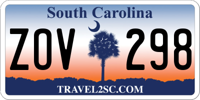 SC license plate ZOV298