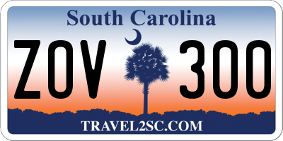 SC license plate ZOV300