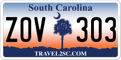 SC license plate ZOV303
