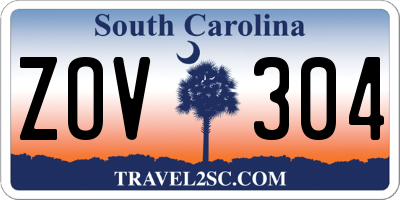 SC license plate ZOV304