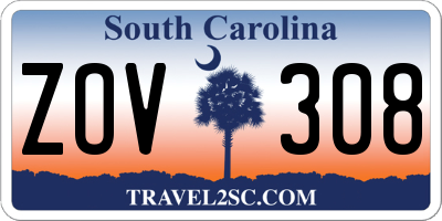 SC license plate ZOV308