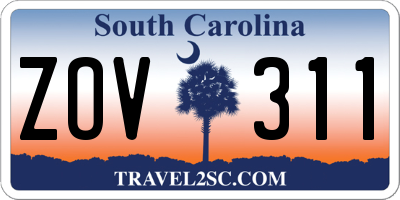 SC license plate ZOV311