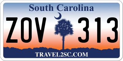 SC license plate ZOV313