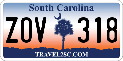SC license plate ZOV318