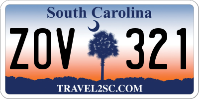 SC license plate ZOV321