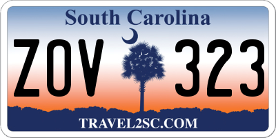 SC license plate ZOV323