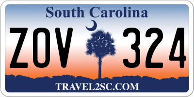 SC license plate ZOV324
