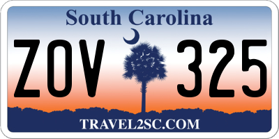 SC license plate ZOV325