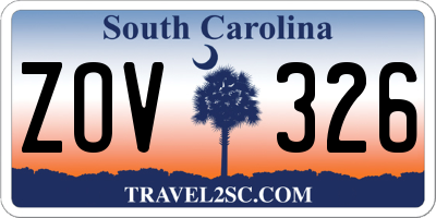SC license plate ZOV326