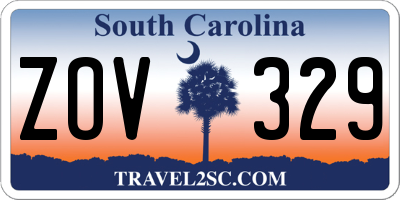 SC license plate ZOV329
