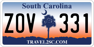 SC license plate ZOV331