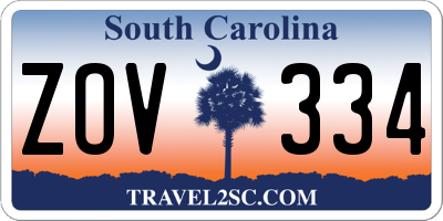 SC license plate ZOV334