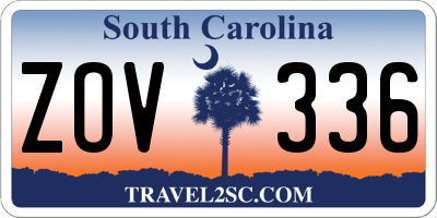 SC license plate ZOV336