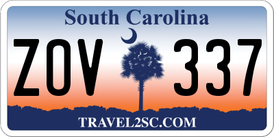 SC license plate ZOV337