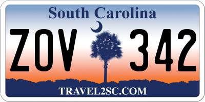 SC license plate ZOV342