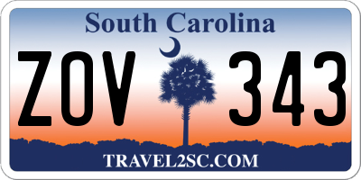 SC license plate ZOV343