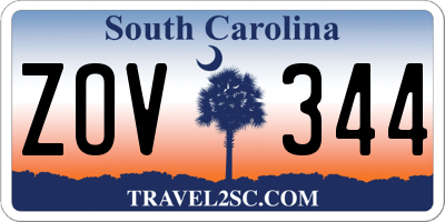 SC license plate ZOV344