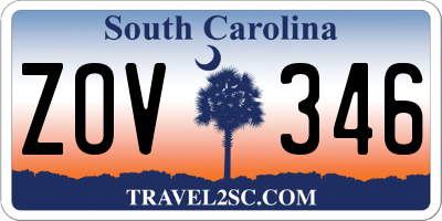 SC license plate ZOV346