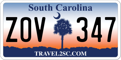 SC license plate ZOV347