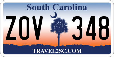 SC license plate ZOV348